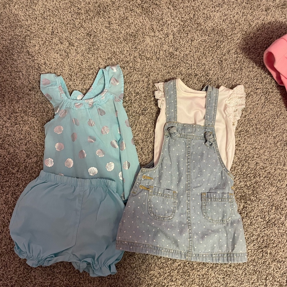 Blue Shell Print Kids Romper